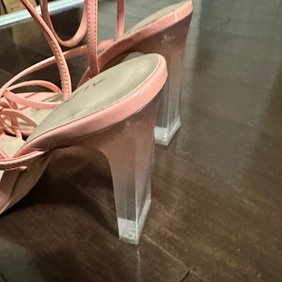 Pink Sqaure Sandal Block heels - Picture 4 of 14